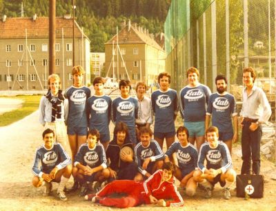 Das Fußballteam der Krankenpflegeschule Innsbruck 1979.